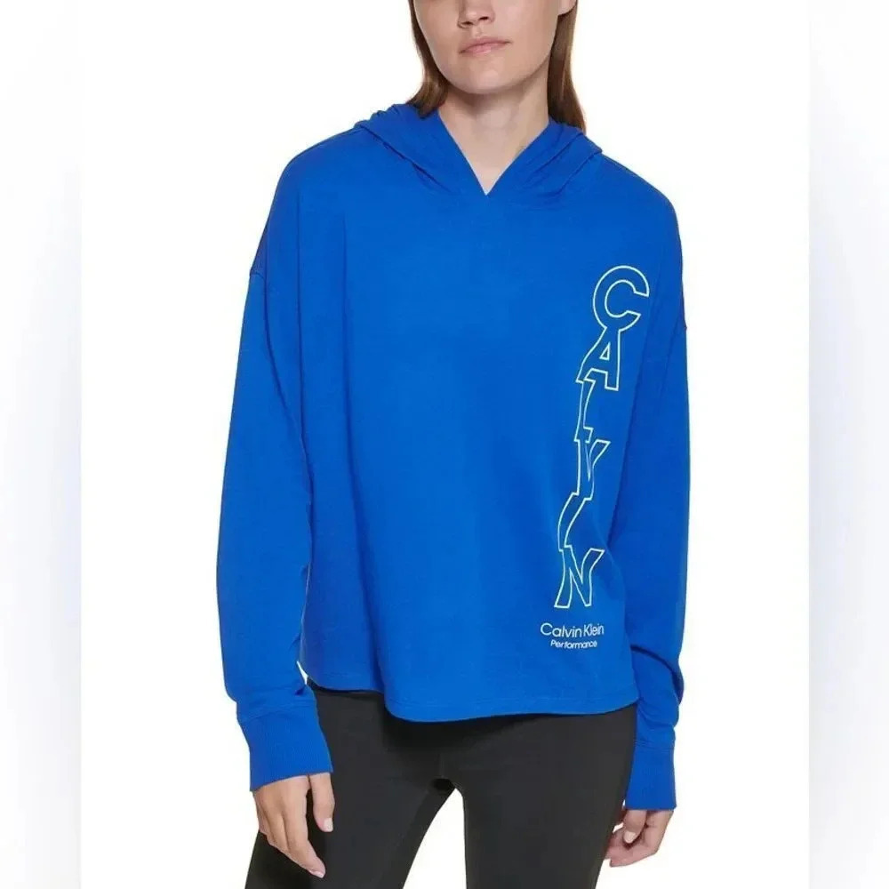 Calvin Klein Performance Outline Logo Hoodie Top BRAND NEW WITH TAGS